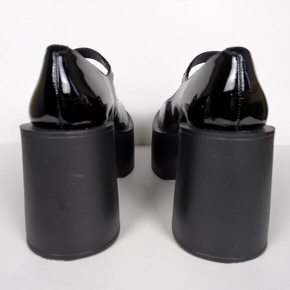 LARROUDE Black Patent Leather Olivia Platform Mary Jane Pump Chunky Women's 9.5 - Picture 5 of 9